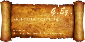 Gallovits Szibilla névjegykártya